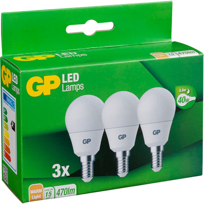 1x3 GP Lighting A45 Mini Globe E14, 5,6W (40W) 470lm GP 087854