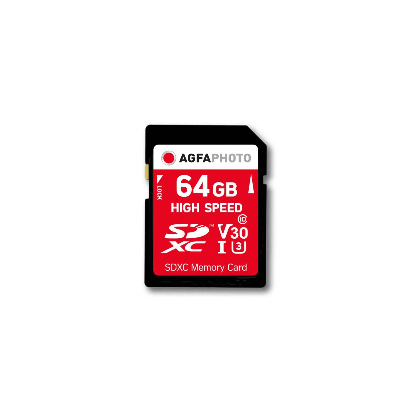 AgfaPhoto SDXC Card 64GB High Speed Class 10 UHS I U1 V30