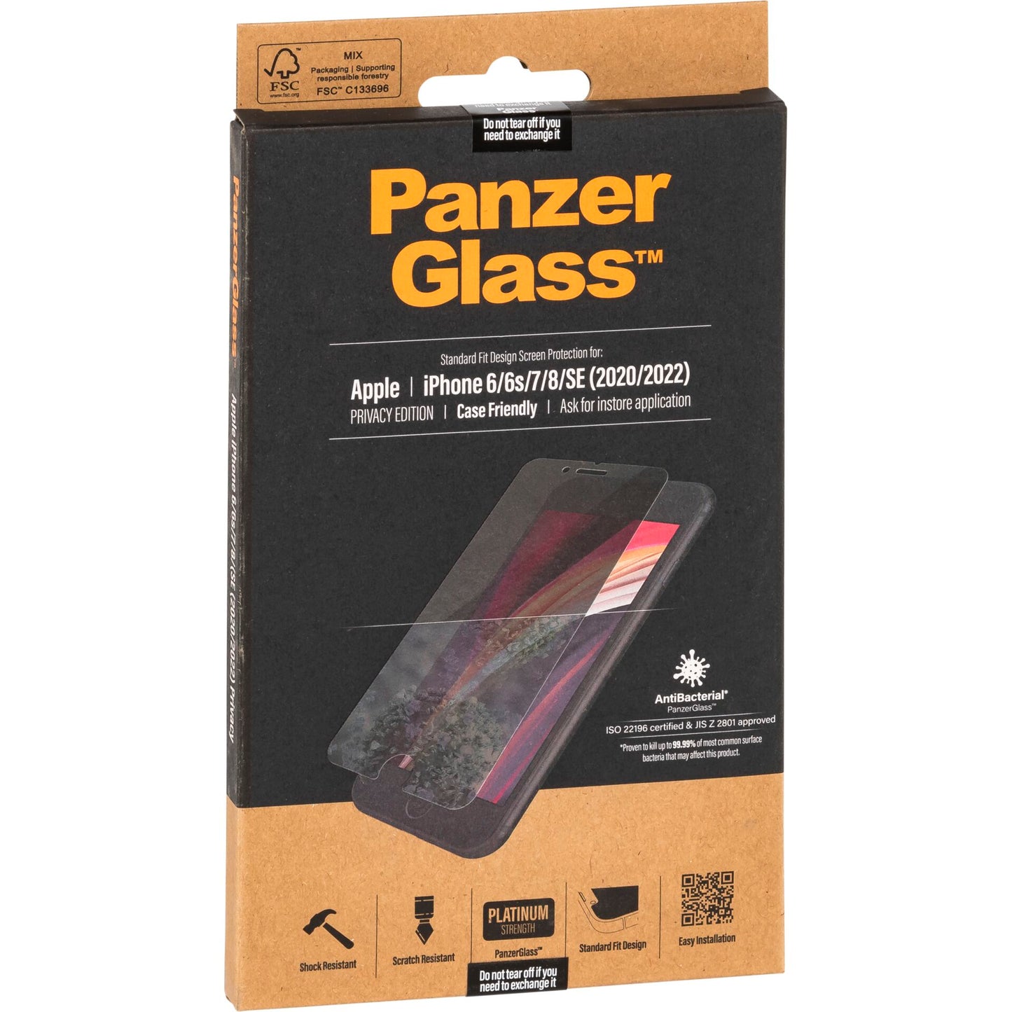 PanzerGlass Privacy Protector for IPhone 6/6s/7/8/SE 2 clear