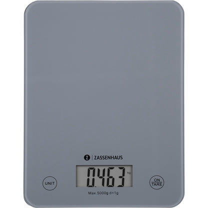 Zassenhaus Kitchen Scale Digital Sacles Balance Cool Grey