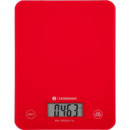 Zassenhaus Kitchen Scale Digital Scale Balance Cool red