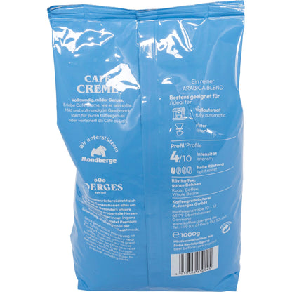 Joerges Gorilla Cafè Creme blue 1 Kg Coffee Beans