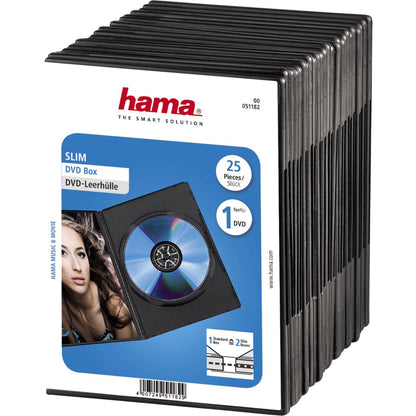 Hama Slim DVD Jewel Case pack of 25, black         51182