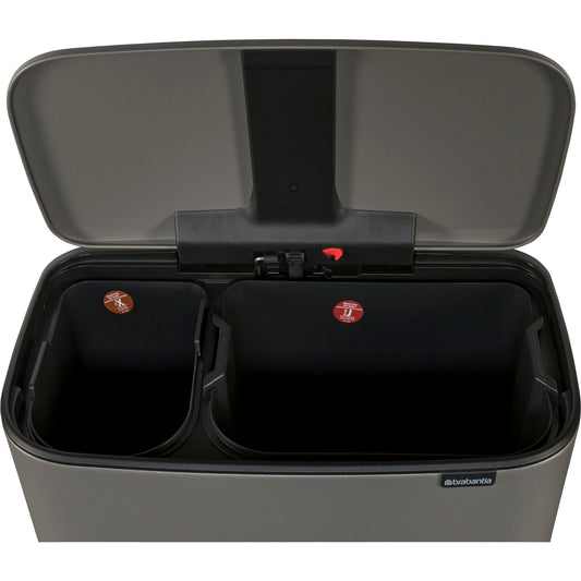 Brabantia Bo Pedal Bin Mineral Concrete Grey, 11 + 23 L