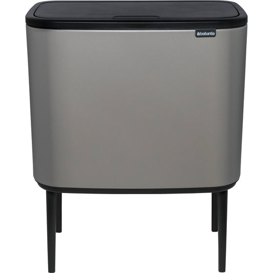 Brabantia Waste Bin Bo Touch Bin Mineral Concrete Grey, 3 x 11 L