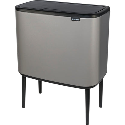 Brabantia Waste Bin Bo Touch Bin Mineral Concrete Grey, 3 x 11 L