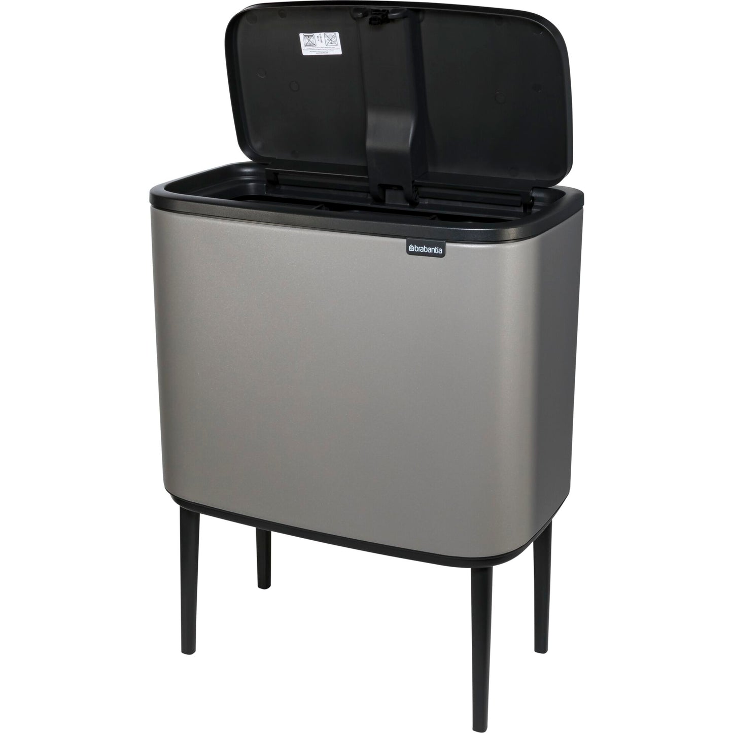 Brabantia Waste Bin Bo Touch Bin Mineral Concrete Grey, 3 x 11 L