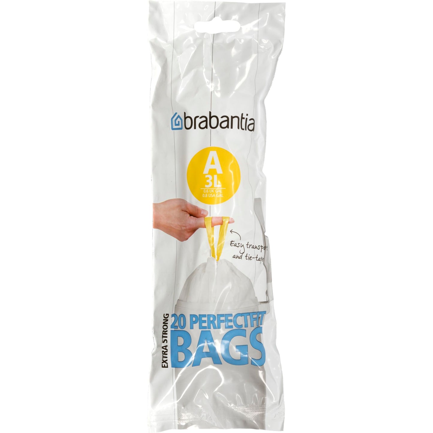 Brabantia PerfectFit Bin Liner Type A, 3 L, 20 Bags