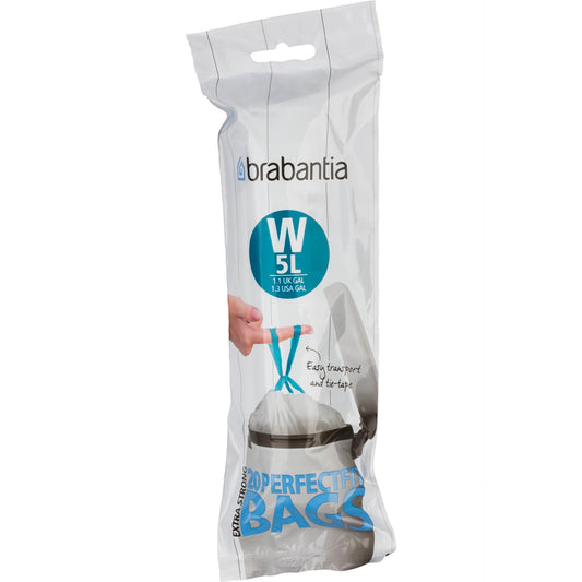 Brabantia PerfectFit Bin Liner Type W, 5 L, 20 Bags