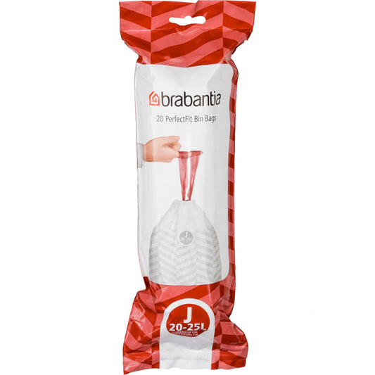 Brabantia PerfectFit Bin Liner Type J 20-25 L, 20 Bags
