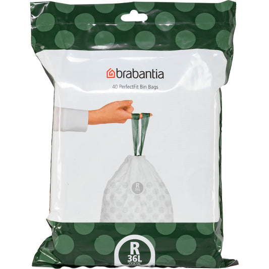 Brabantia PerfectFit Bin Liner Type R, 36 L, 40 Bags
