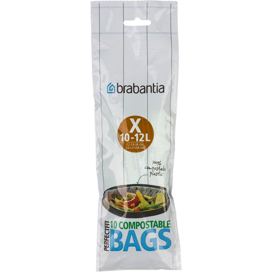 Brabantia PerfectFit Bin Liner compost. Type X, 12 L, 10 bags