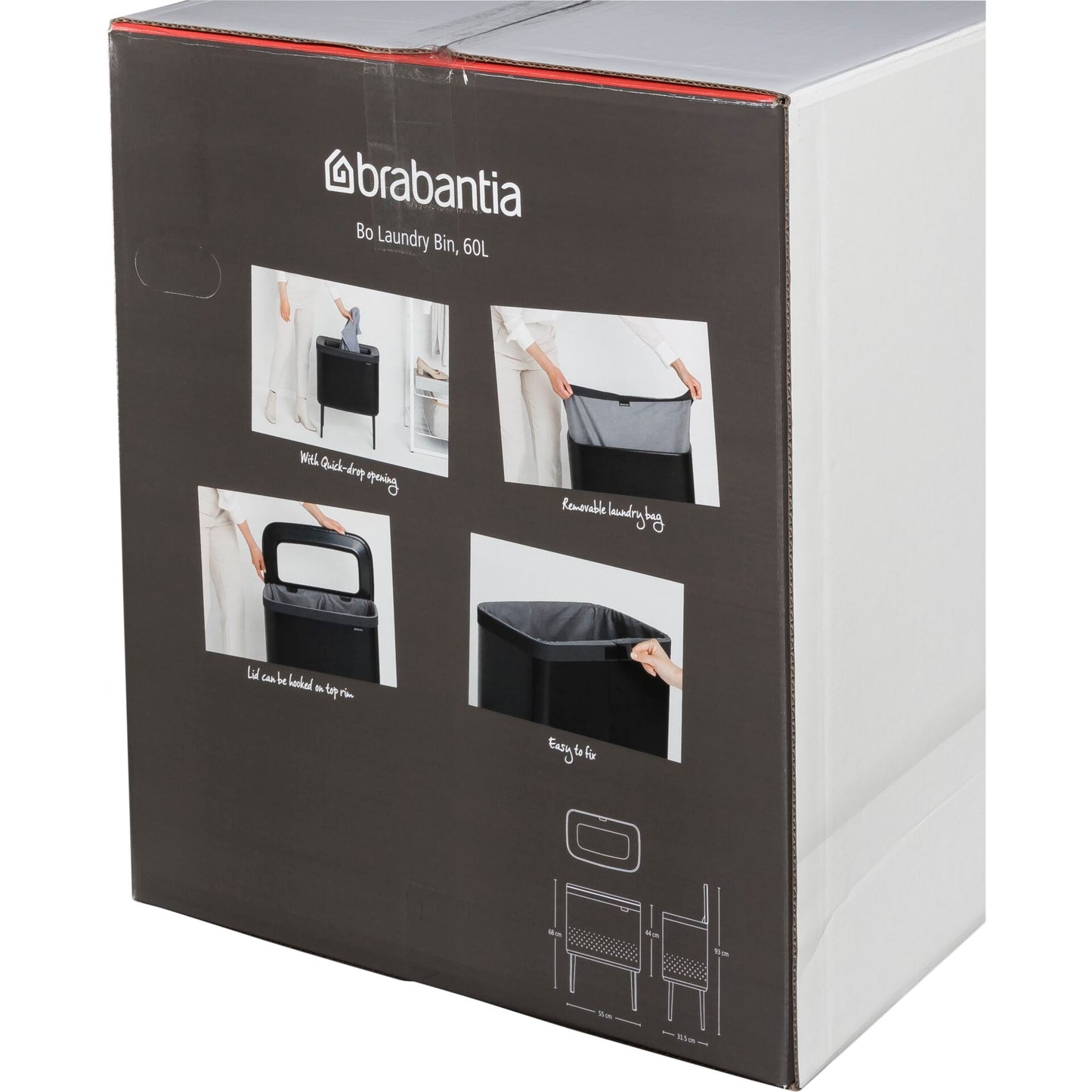 Brabantia Bo Laundry Bin, 60 L white