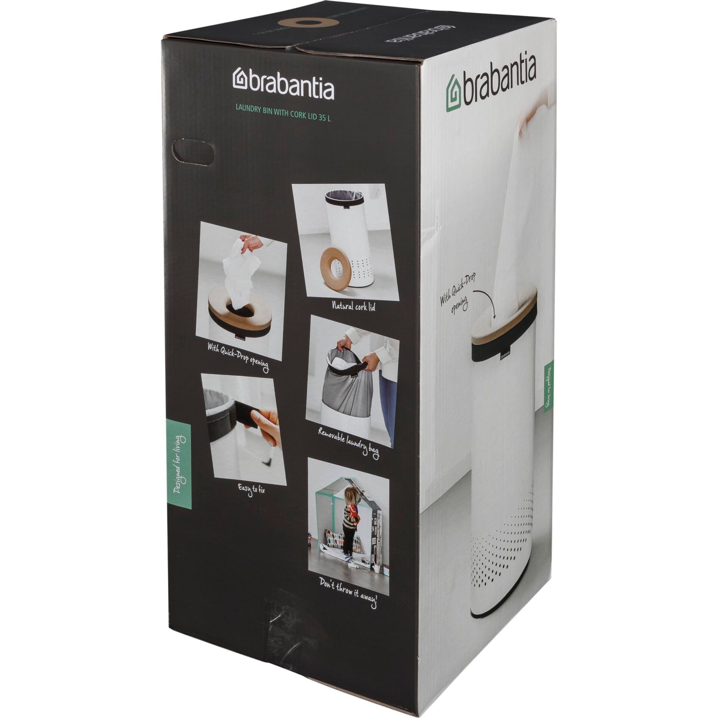 Brabantia Laundry Bin, 35 L cork / black