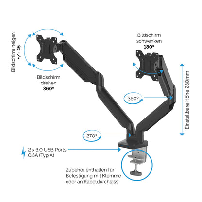 Fellowes Platinum Series Dual Monitor Arm white