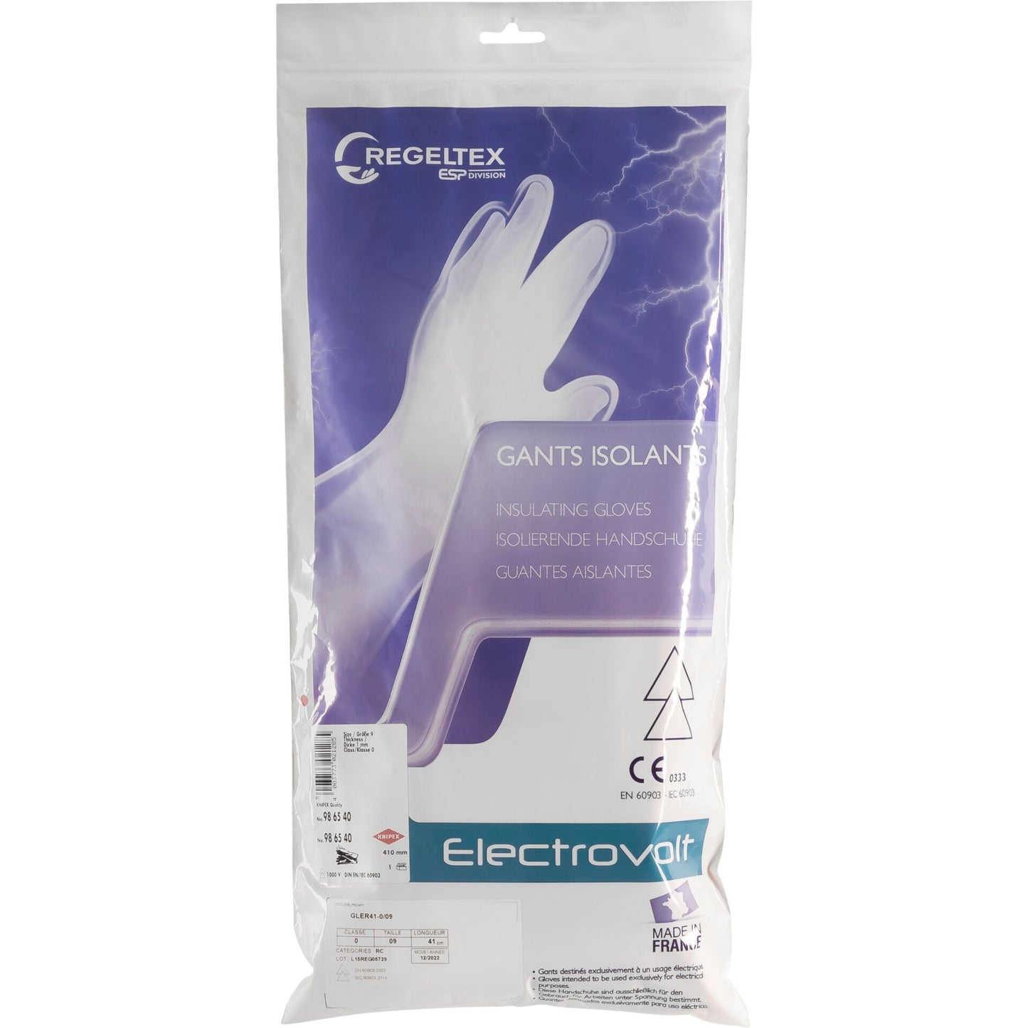 KNIPEX Electricians' Gloves Insulated Size 9, Class 0