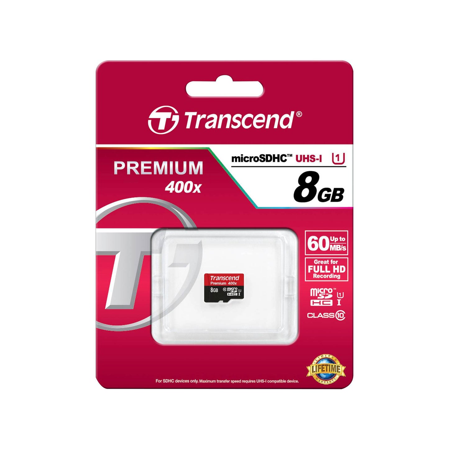 Transcend microSDHC          8GB Class 10 UHS-I 400X
