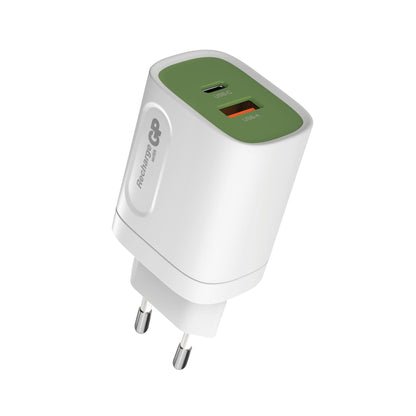 GP 20W USB-A & USB-C Charger incl. Adapter for EU,CN and UK