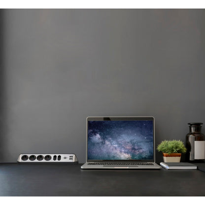 Brennenstuhl estilo Corner 6-way Extension Lead  black