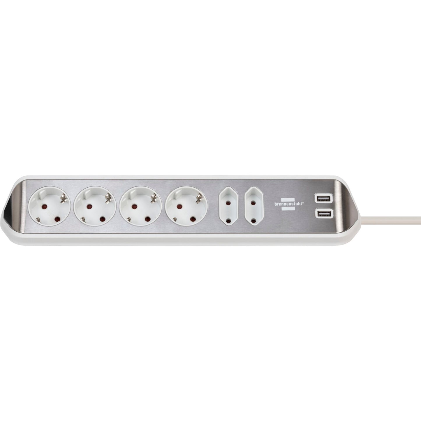 Brennenstuhl estilo Corner 6-way Extension Lead  white