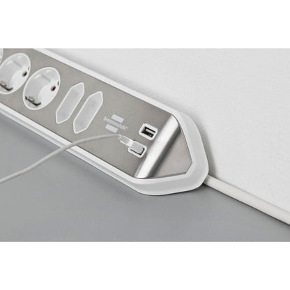 Brennenstuhl estilo Corner 6-way Extension Lead  white