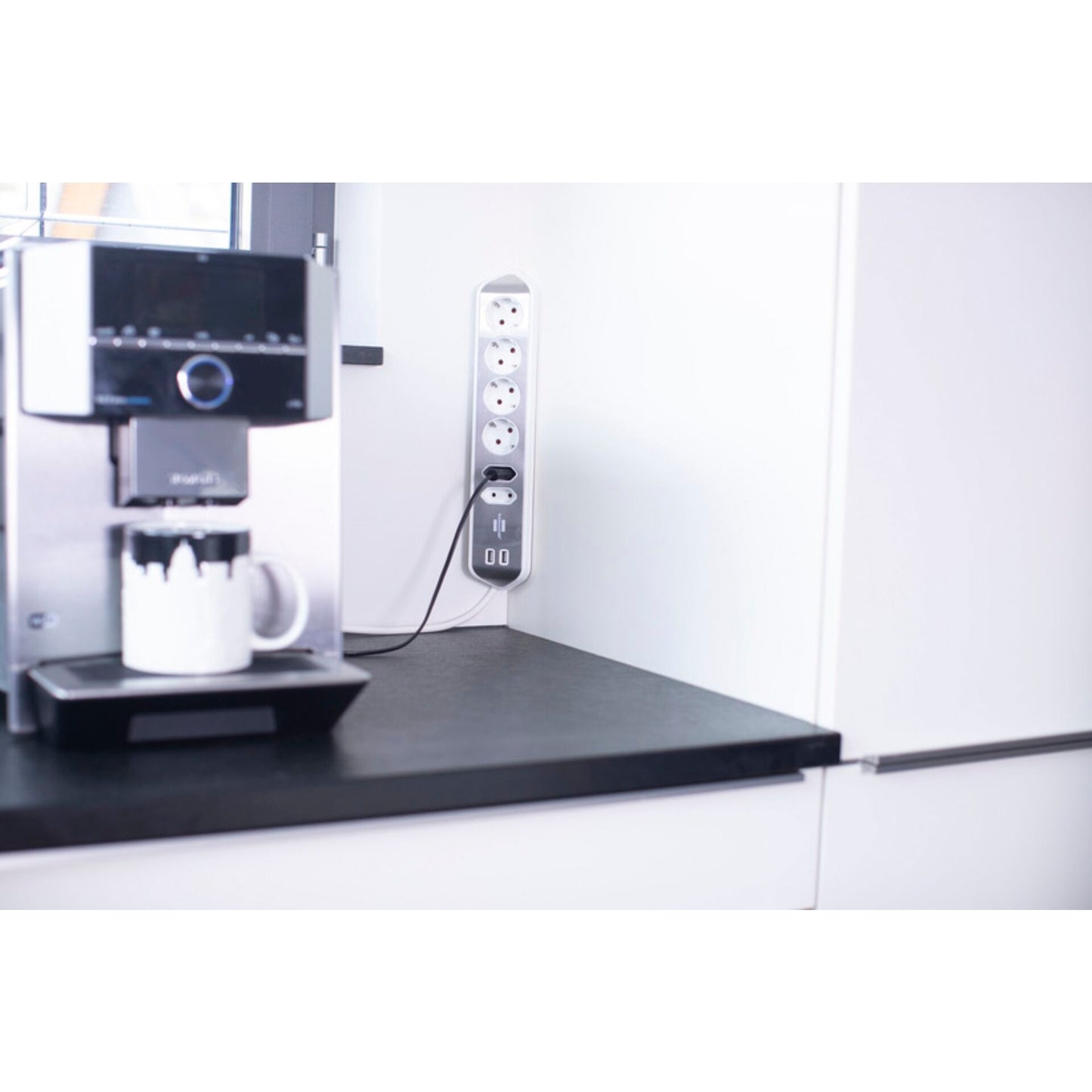 Brennenstuhl estilo Corner 6-way Extension Lead  white