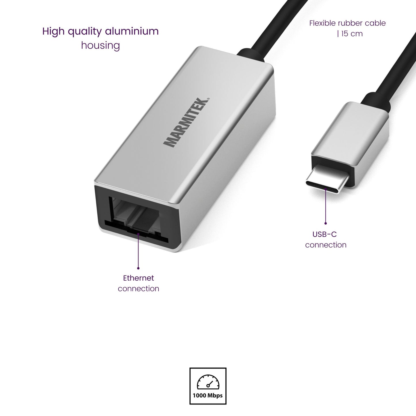 Marmitek Connect USB-C to Ethernet Adapter