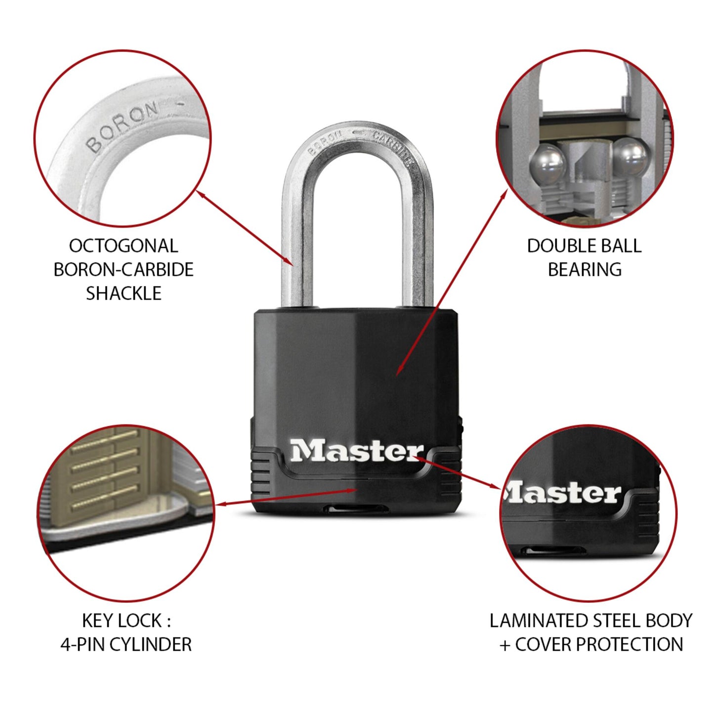 Master Lock Laminated Padlock M115EURDLF