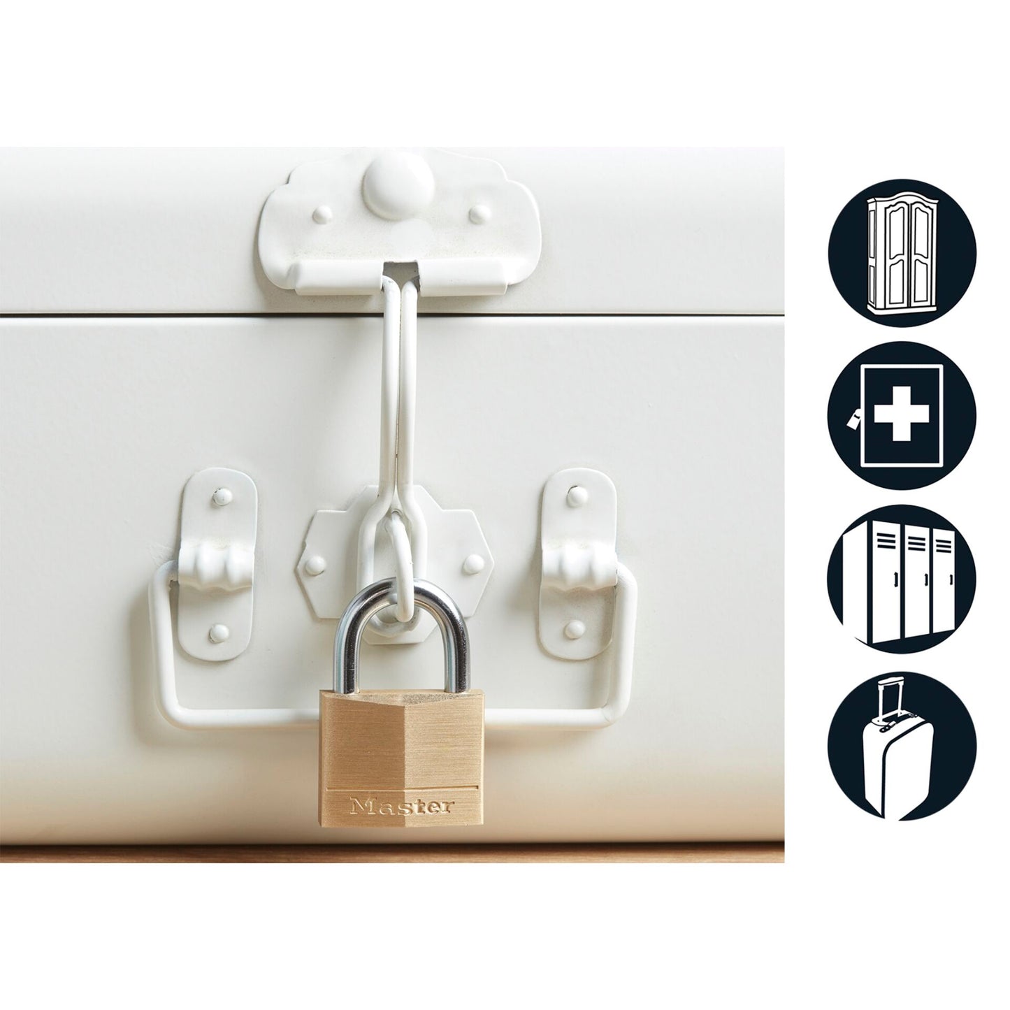 Master Lock Wide Solid Brass Padlock          22mm 140EURD