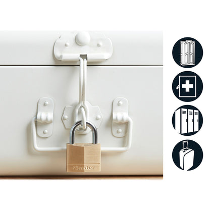 Master Lock Wide Solid Brass Padlock          22mm 140EURD