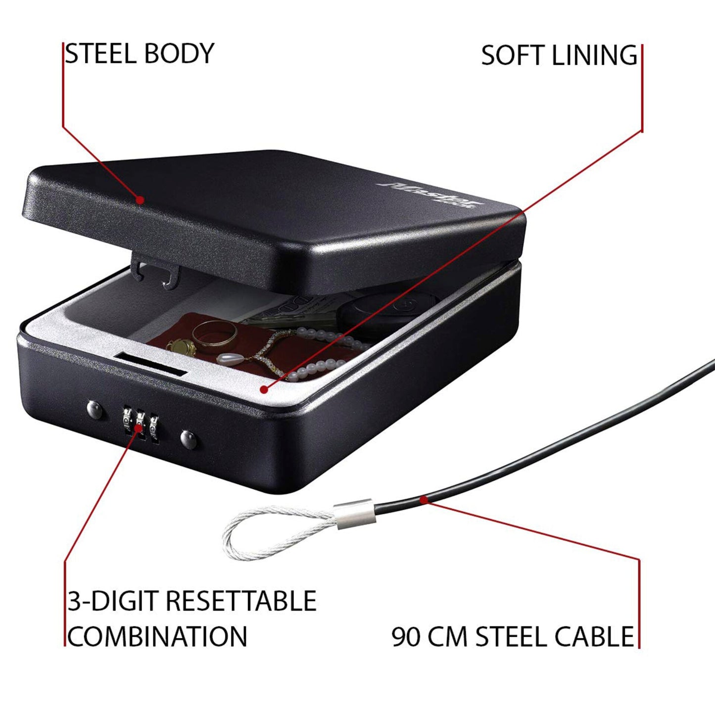 Master Lock Portable Personal Safe   P005CEURBLKHRO