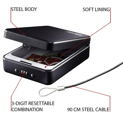 Master Lock Portable Personal Safe   P005CEURBLKHRO