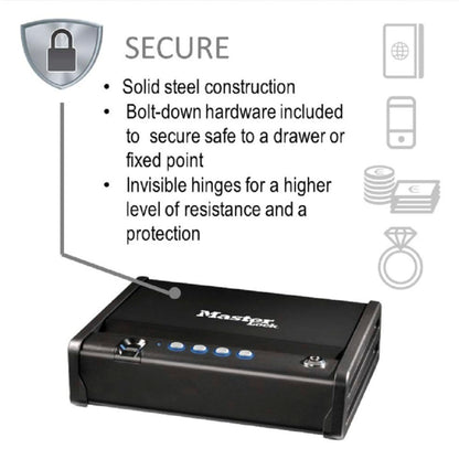 Master Lock Small Safe MLD08EB biometric lock
