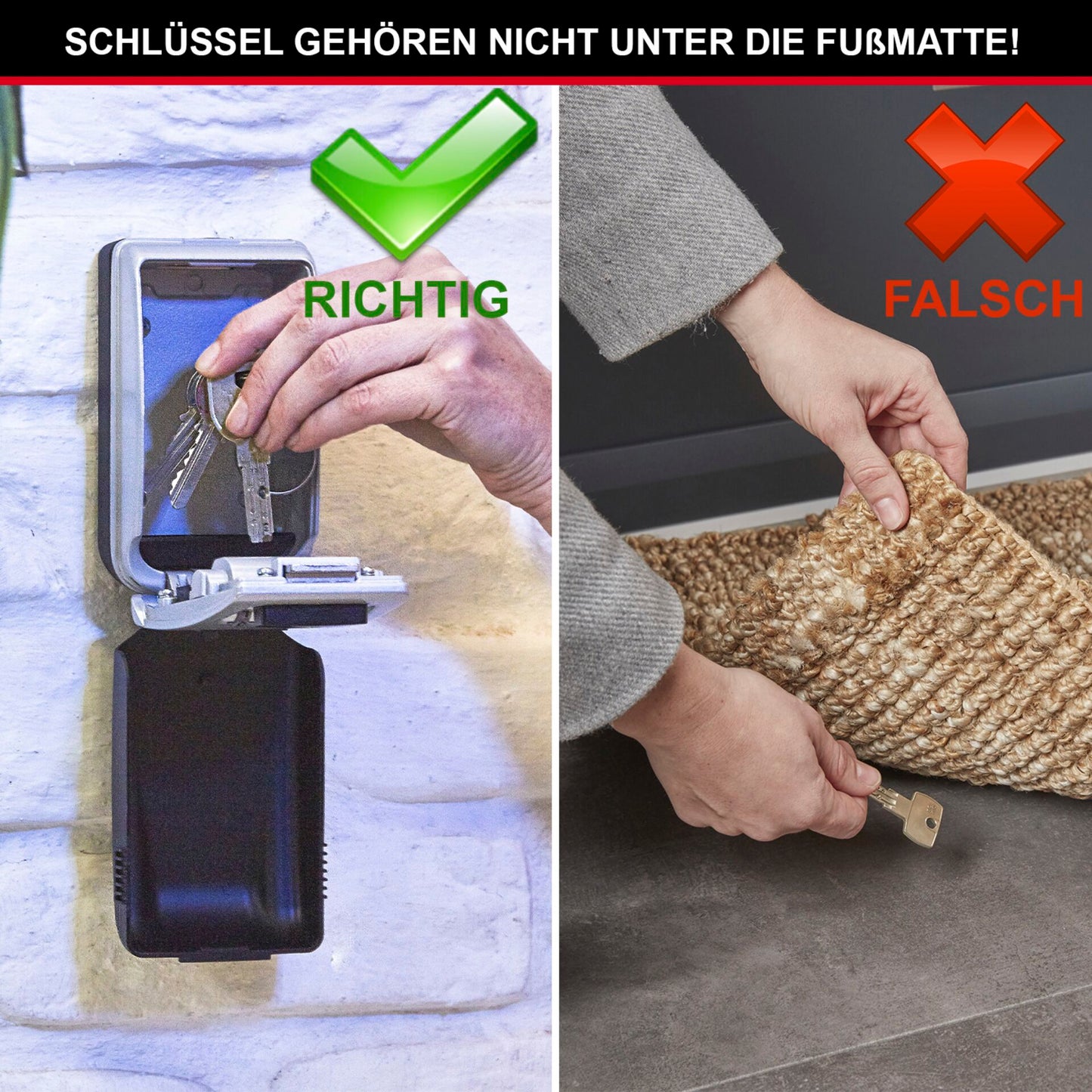 Master Lock Key Box 5425EURD illuminated,  Wall Bracket