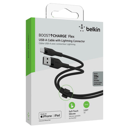 Belkin Flex Lightning/USB-A 1m mfi cert., black CAA008bt1MBK