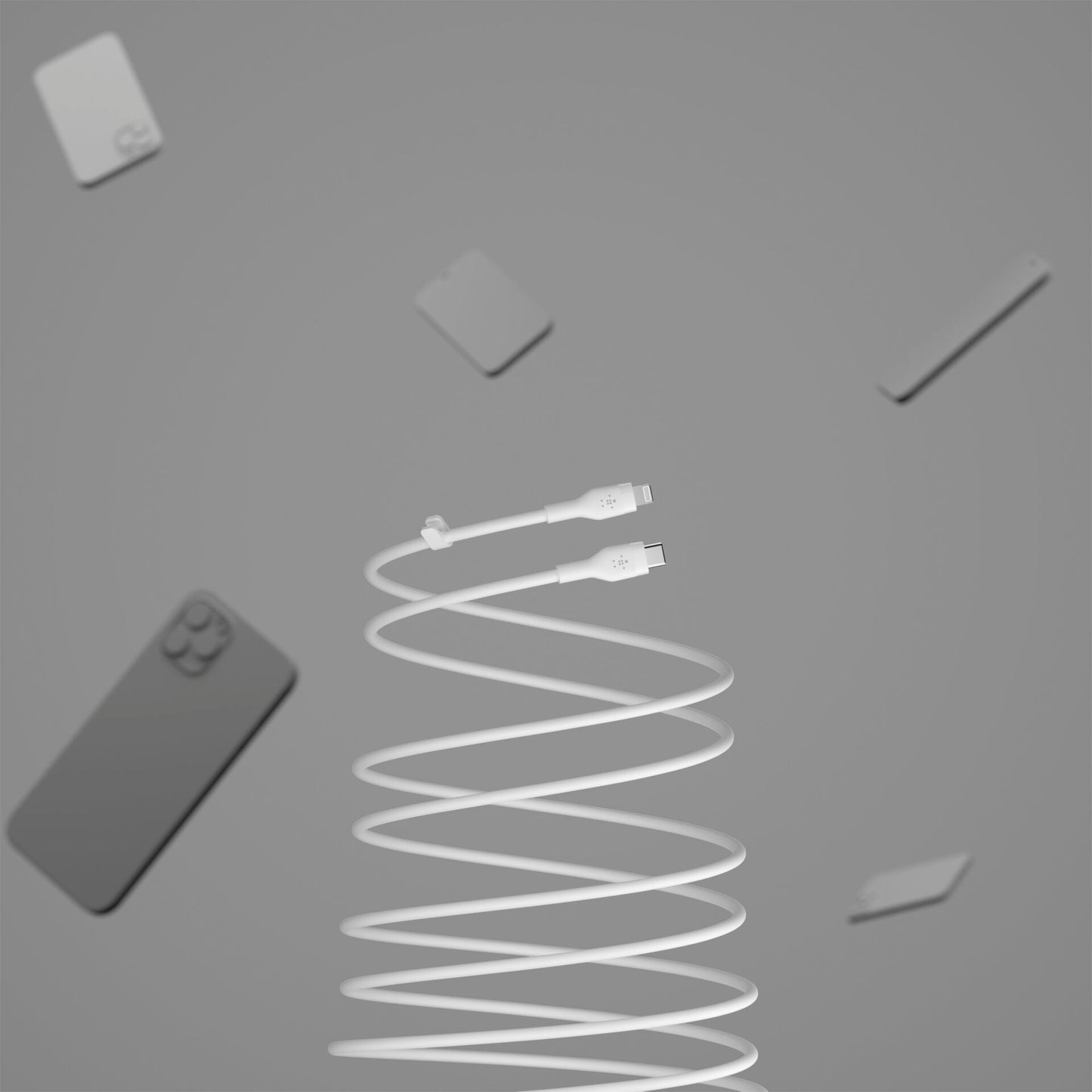 Belkin Flex Lightning/USB-C 15W 3m, mfi, 15W, white CAA009bt3MWH