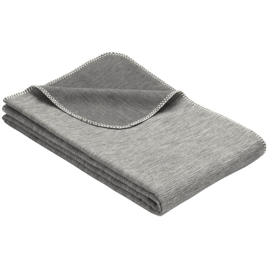 Ibena Jac. cotton blanket grey Lausanne GOTS certificated