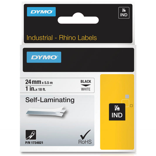 Dymo Rhino 6000+ Vinyl selbstlam 24 mm x 5,5 m black to white