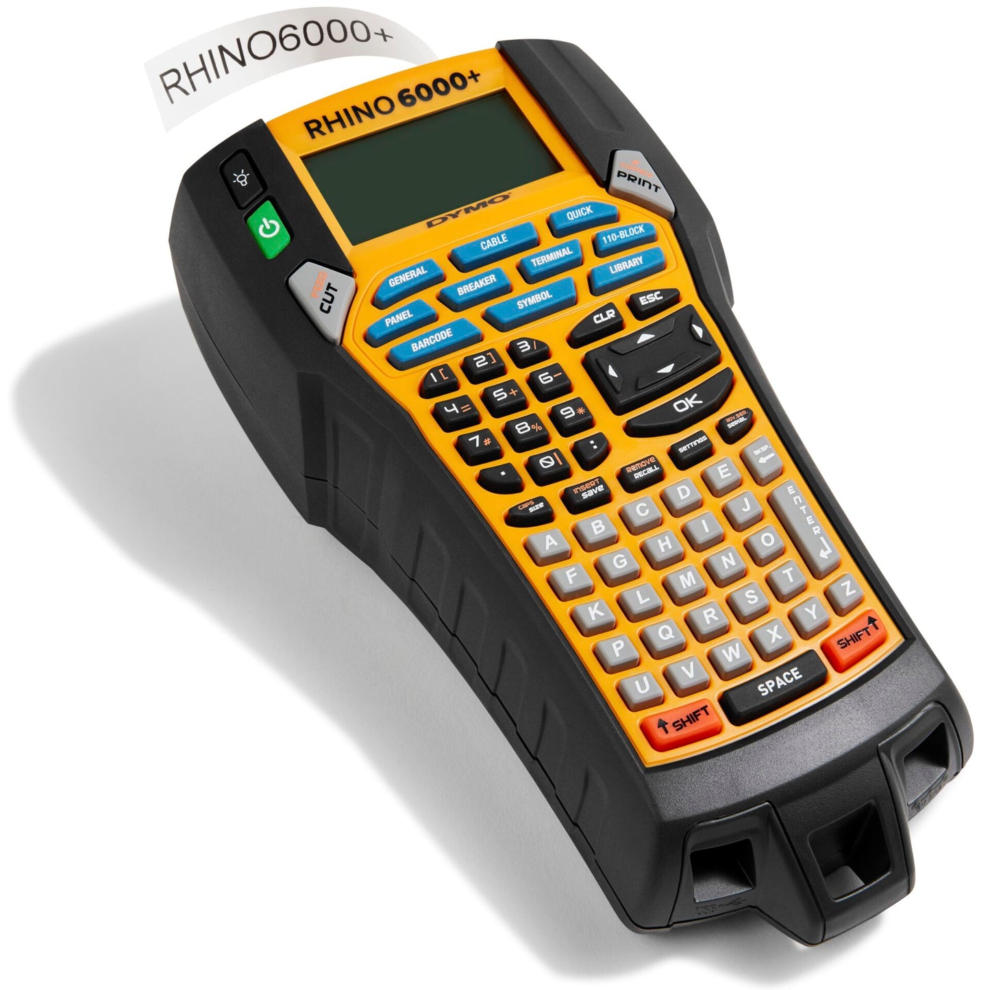 Dymo Rhino 6000+ Vinyl 24 mm x 5,5 m black to yellow