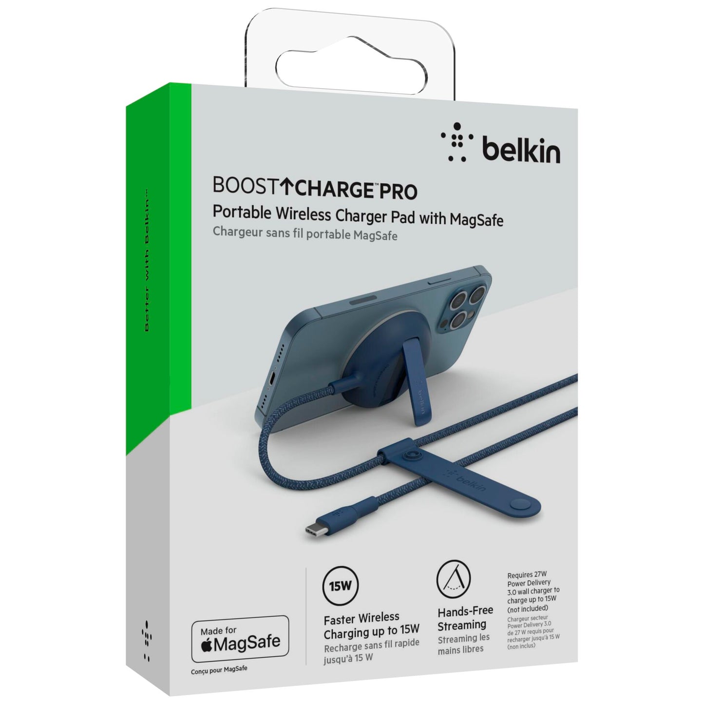 Belkin MagSafe Charge Pad blue iPh.12/13 w/o AC Adpt WIA004btBL