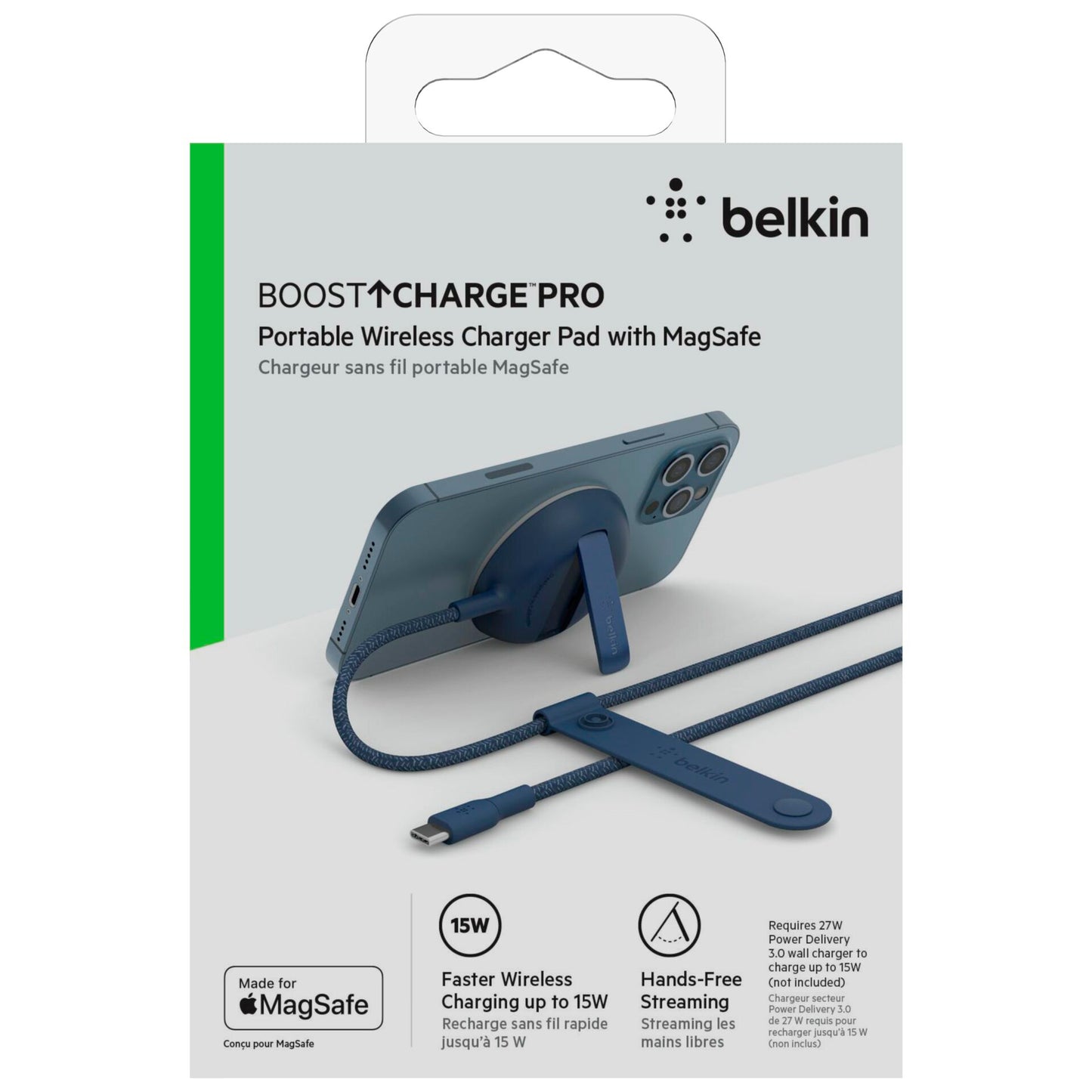 Belkin MagSafe Charge Pad blue iPh.12/13 w/o AC Adpt WIA004btBL