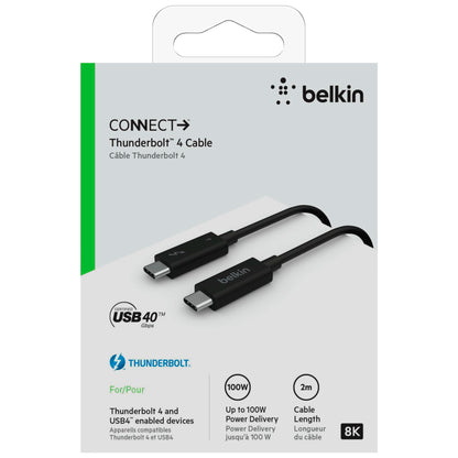 Belkin Thunderbolt 4-Cable USB-C 40Gb/s 100W 0,8m    INZ002bt2MBK