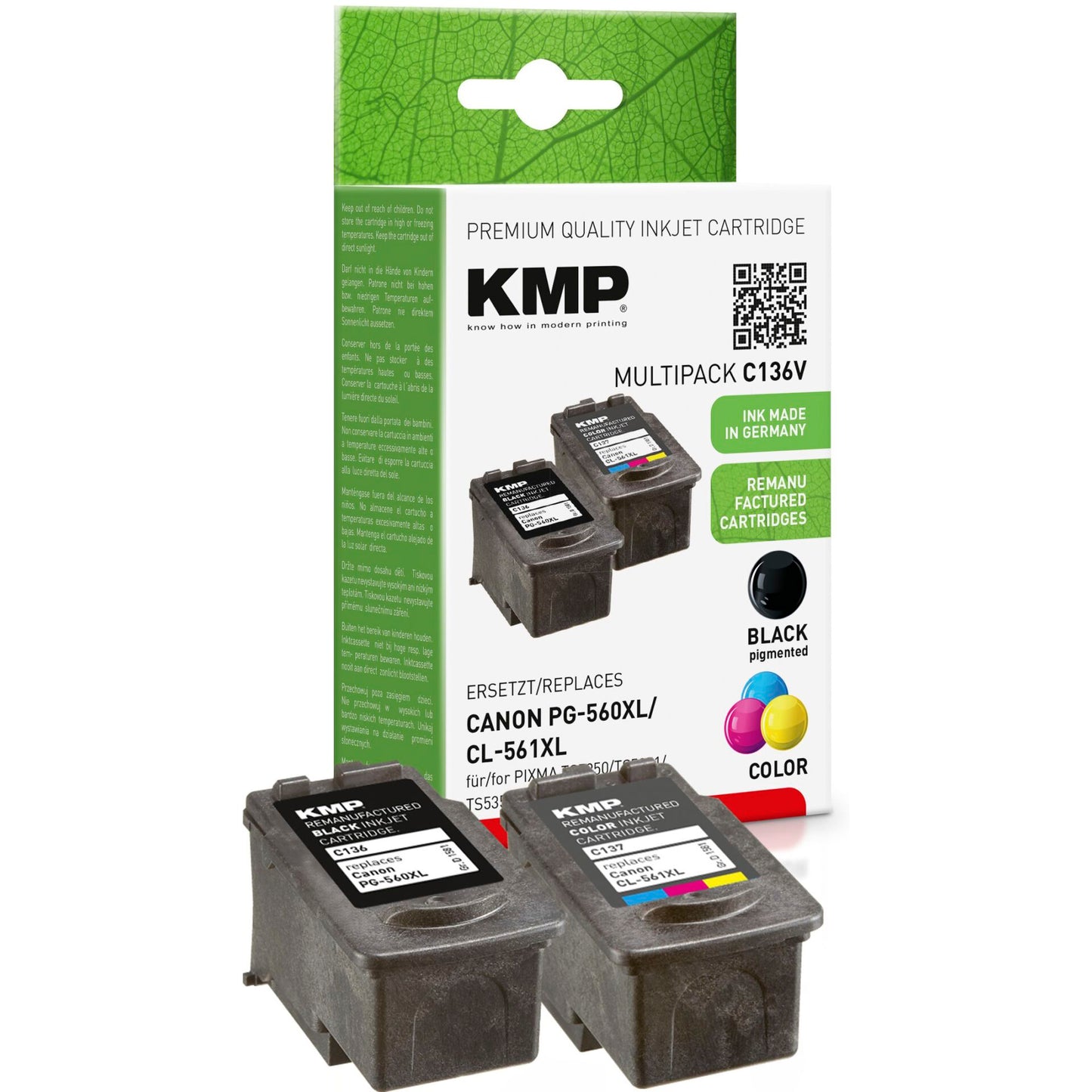 KMP C136V Promo Pack compatible w. Canon PG560/CL561
