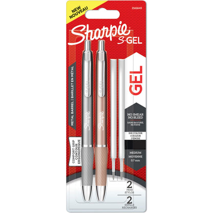 2x1 Sharpie S-Gel Metal Steel Grey + Rosegold 0,7 mm + 2 Minen