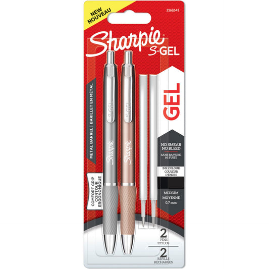 2x1 Sharpie S-Gel Metal Steel Grey + Rosegold 0,7 mm + 2 Minen