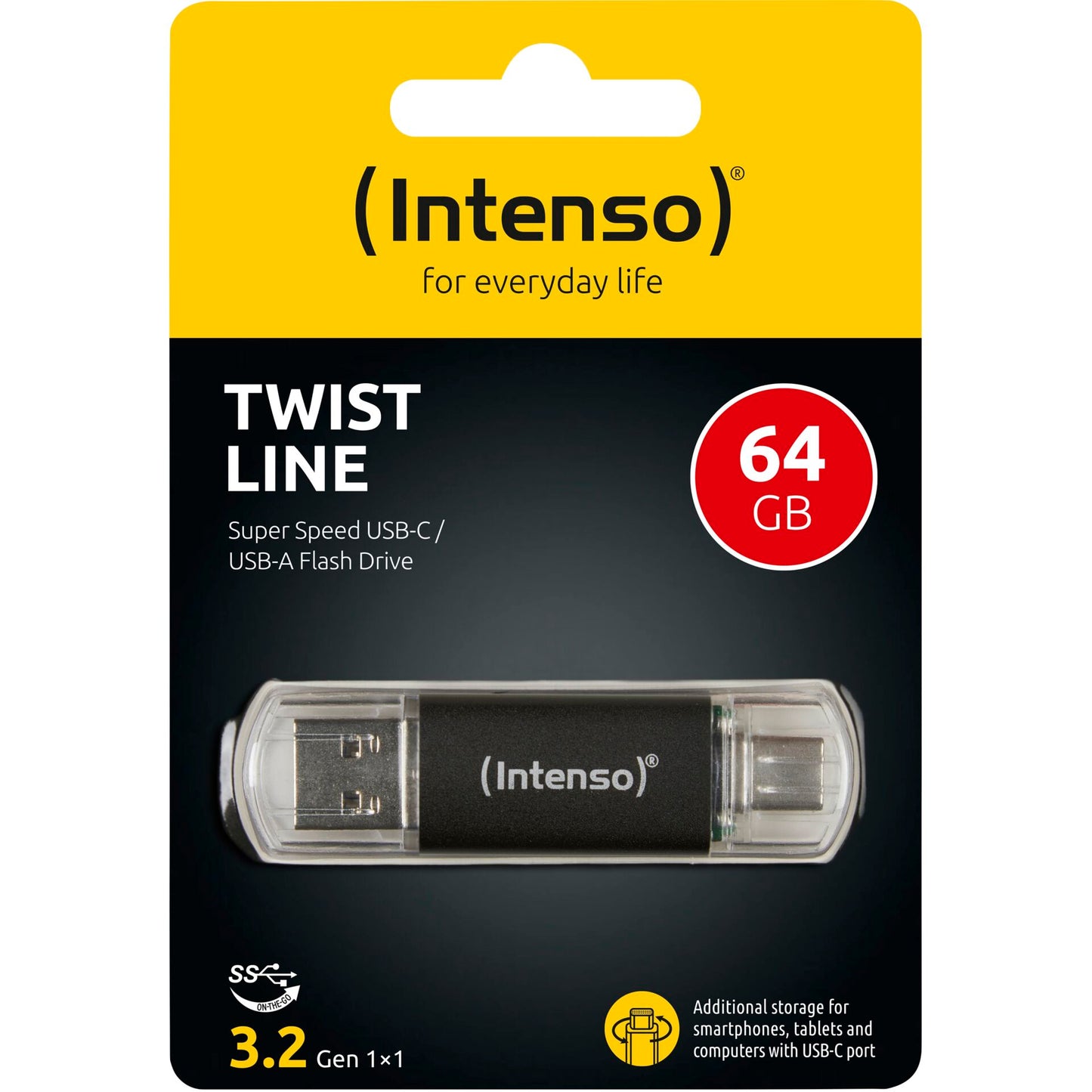 Intenso Twist               64GB USB Stick 3.2 USB-C & USB-A