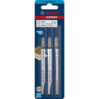 Bosch EXPERT jigsaw blades 3pcs Set Wood 2-side clean