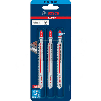 Bosch EXPERT jigsaw blades T301CHM 3Stk Resin Composites