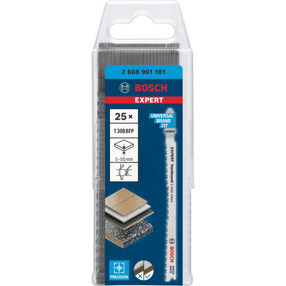 Bosch EXPERT jigsaw blades T308BFP 25Stk Hardwood 2-side
