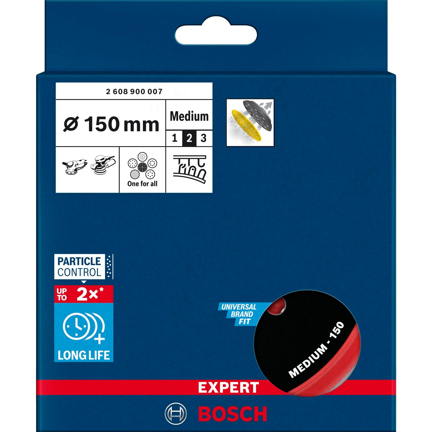 Bosch EXPERT Multihole Backing Pad 150mm, medium, M8+5/16